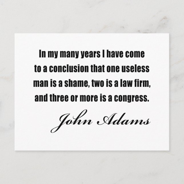 Carte Postale Citations politiques de John Adams (Devant)