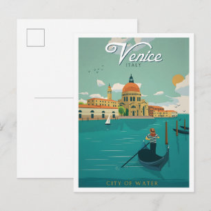 Carte Postale Cité de l'eau Venise Italie Voyage Vintage 