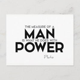Carte Postale CITES : Platon : Mesure d'un homme, pouvoir