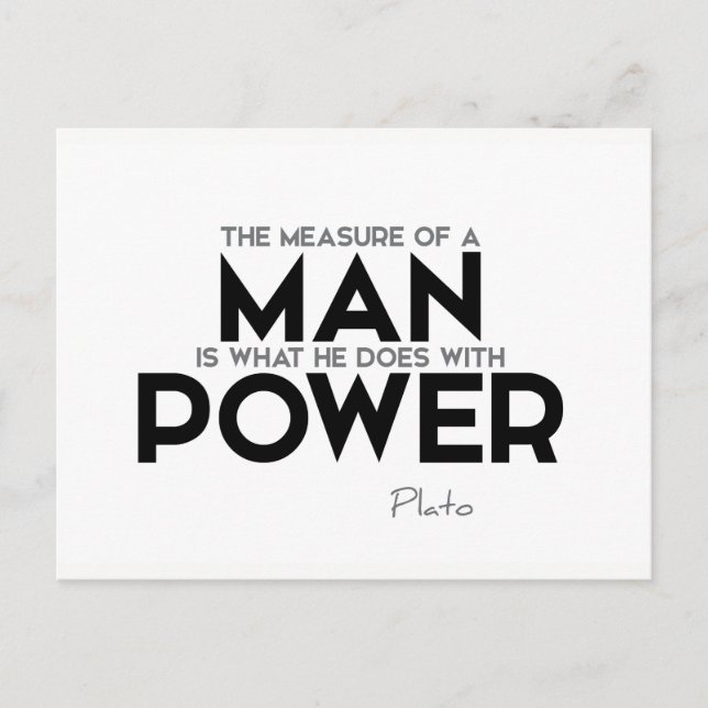 Carte Postale CITES : Platon : Mesure d'un homme, pouvoir (Devant)