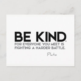 Carte Postale CITES : Platon : Soyez gentil