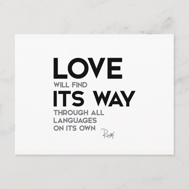 Carte Postale CITES : Rumi : L'amour trouve son chemin (Devant)