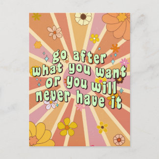 Carte Postale Citez une citation inspirante pour aller après ce