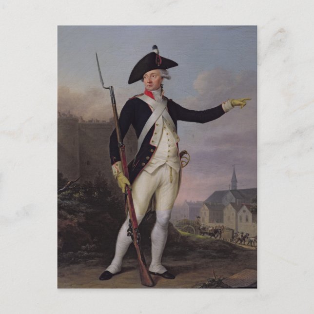 Carte Postale Citoyen Nau-Deville en uniforme de la Garde nation (Devant)