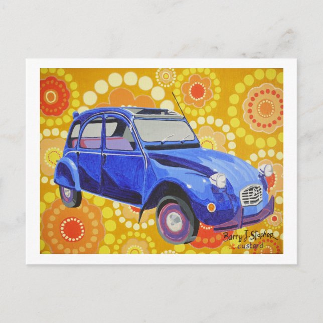 Carte Postale Citroen classique 2cv (Devant)