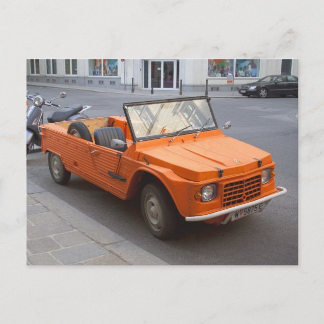 Carte Postale Citroën Méhari Orange (Devant)