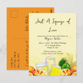 Carte Postale Citronnade Squeeze of Love Citron Fête de Mariage