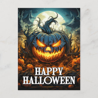 Carte Postale Citrouille affreux après la nuit | Bonne Halloween