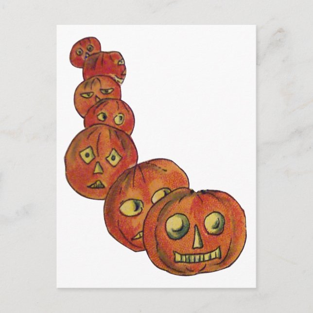 Carte Postale Citrouille (Carte d'Halloween Vintage) (Devant)