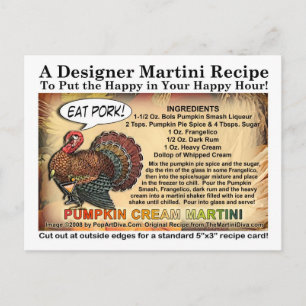 Carte postale citrouille Cream Thanksgiving Martin