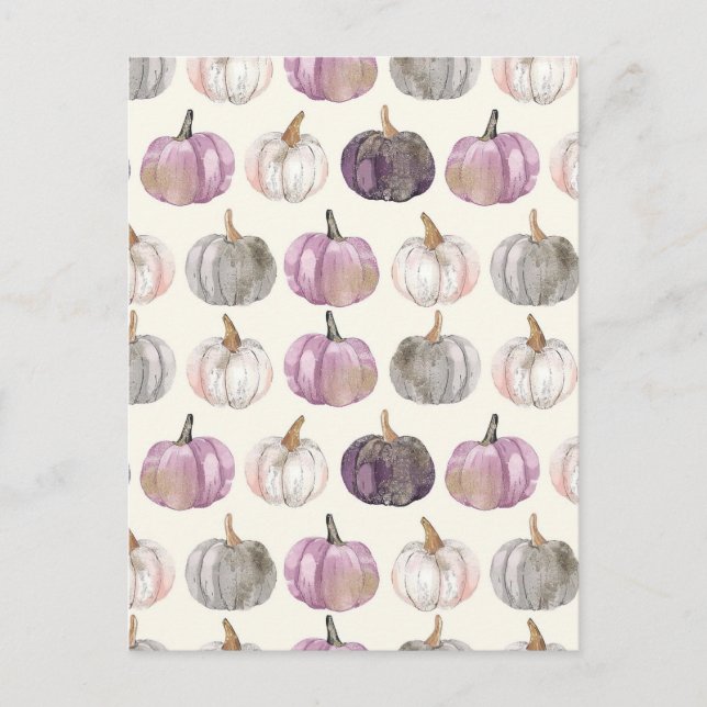 Carte Postale citrouille d'aquarelle motif (Devant)