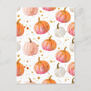 Carte Postale citrouille d'aquarelle motif