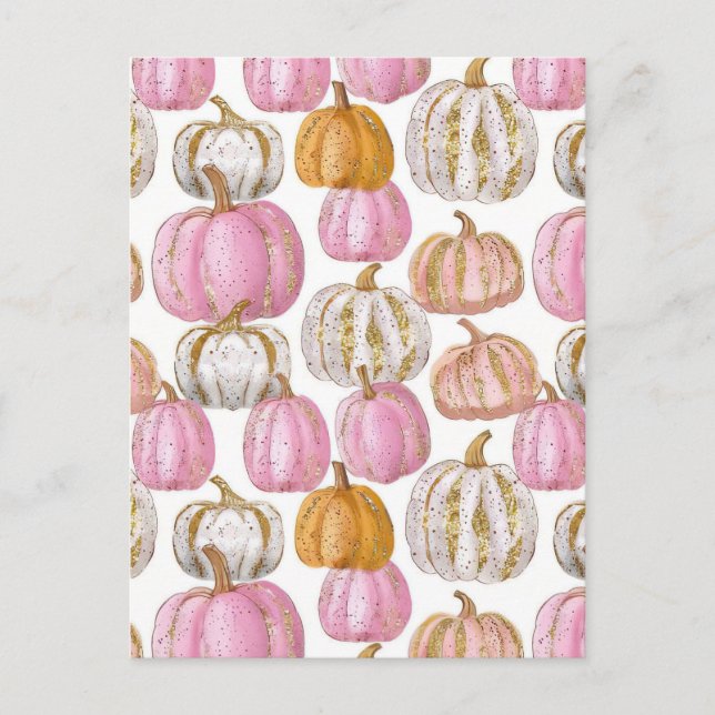 Carte Postale citrouille d'aquarelle motif (Devant)