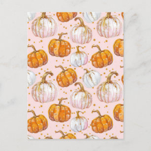Carte Postale citrouille d'aquarelle motif