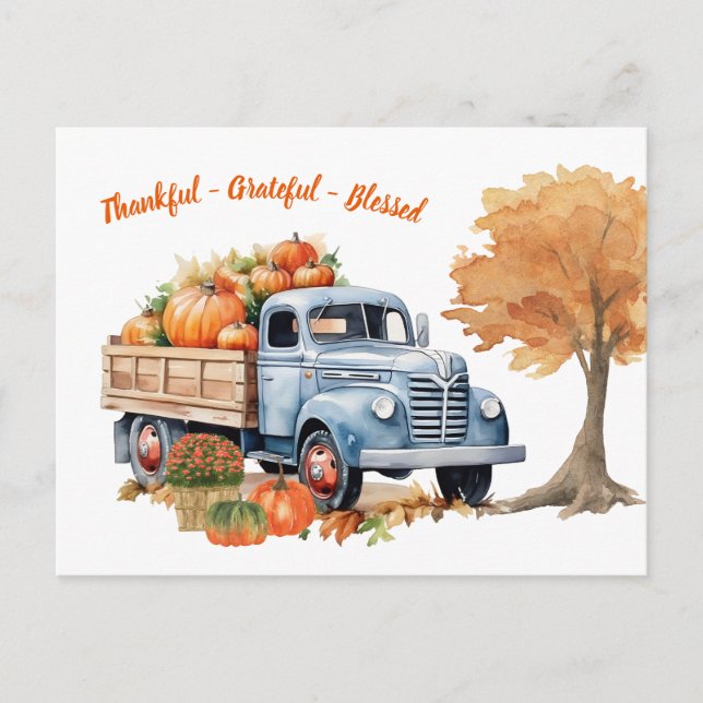 Carte Postale Citrouille d'automne moderne de la fête de Thanksg (Devant)