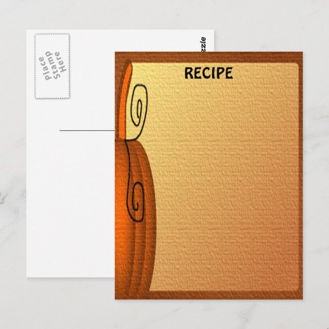 Carte Postale Citrouille d'automne Orange Brown votre recette (Devant / Derrière)