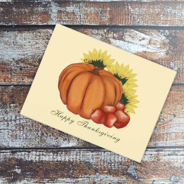Carte Postale Citrouille de récolte d'automne bon thanksgiving (Créateur téléchargé)