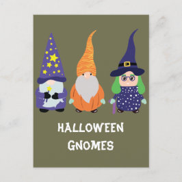 Carte Postale Citrouille de sorcier Sorcière de l'Halloween Gnom