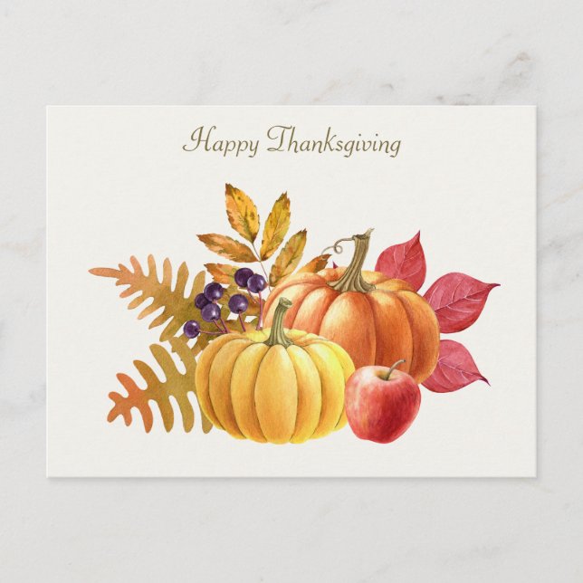 Carte postale Citrouille de Thanksgiving (Devant)
