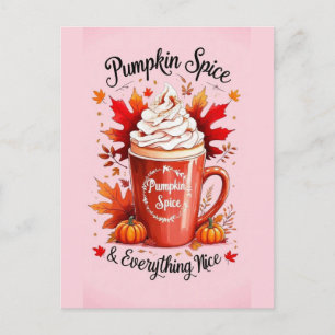 Carte Postale Citrouille épicée & Tout ce qui est agréable Latte