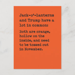 Carte Postale Citrouille et Trump Halloween