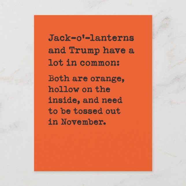 Carte Postale Citrouille et Trump Halloween (Devant)