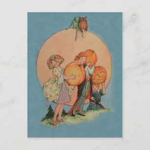 Carte Postale Citrouille Jack-o'-lantern Goblin Owl Pirate