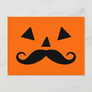 Carte Postale Citrouille Moustache