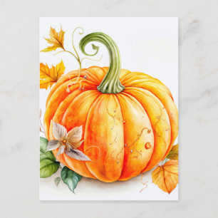 Carte Postale Citrouille récolté en automne fraîchement récolté