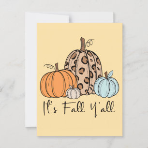Carte Postale Citrouille tendance automne Citation "It’s Fall