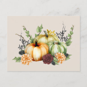 Carte Postale Citrouilles aquarelle