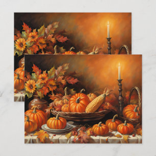 Carte Postale Citrouilles d'automne colorés