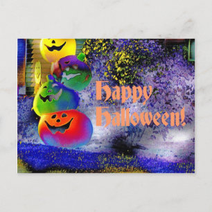 Carte Postale Citrouilles d'Halloween empilés en Gimp Art
