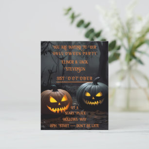 Carte Postale Citrouilles d'Halloween festifs et motifs floraux