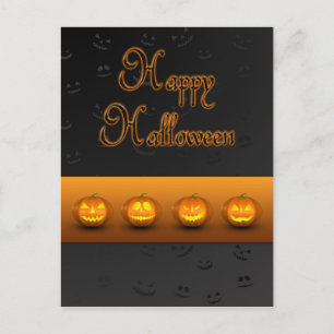 Carte Postale Citrouilles d'Halloween Jack-o-Lantern
