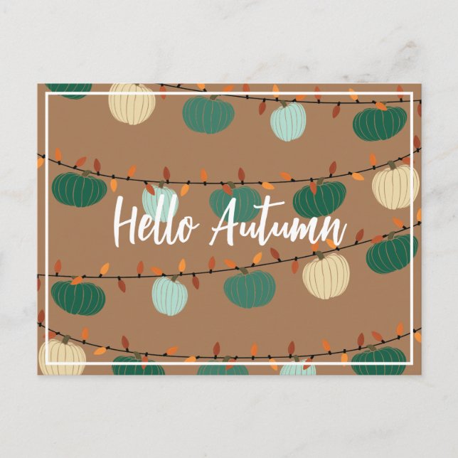 Carte Postale Citrouilles et lumières (Devant)