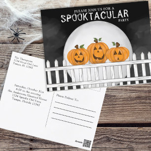 Carte Postale Citrouilles lunaires Éffrayants Halloween Spooktac
