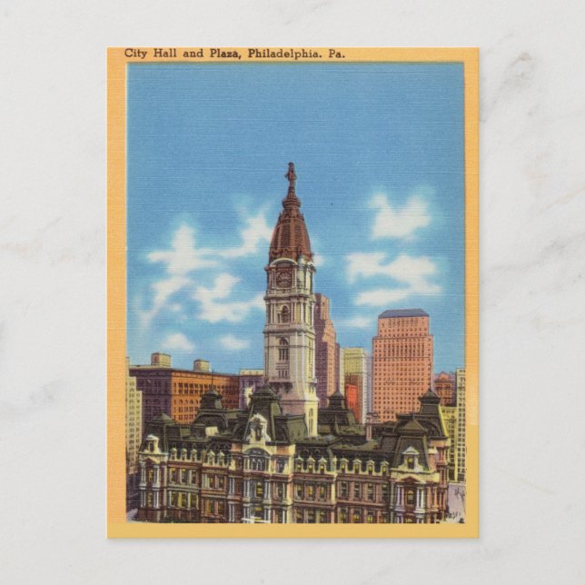 Carte Postale City Hall and Plaza, Philadelphie, Pennsylvanie (Devant)