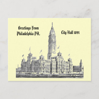 Carte Postale City Hall Philadelphia PA 1891