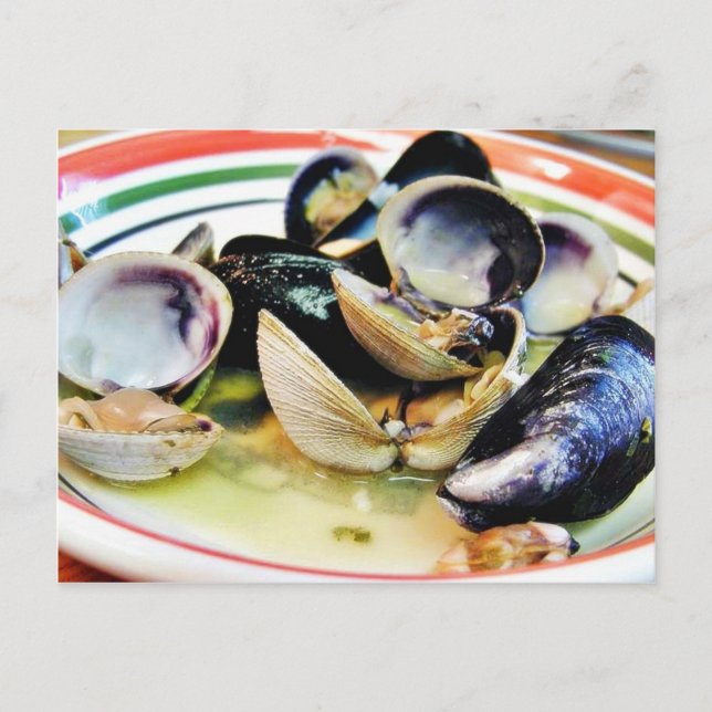 Carte Postale Clams Museaux Coquillages Aliments (Devant)
