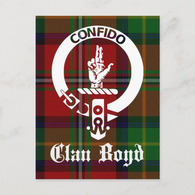 Carte Postale Clan Boyd Crest Tartan (Devant)