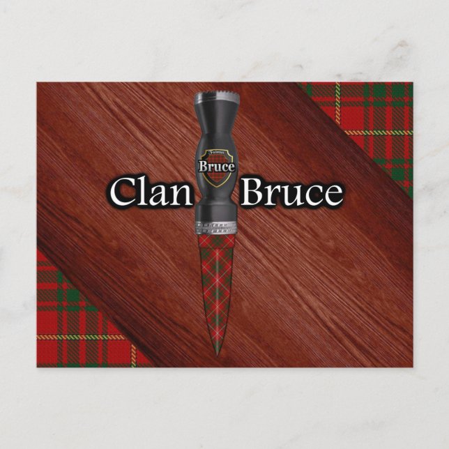 Carte Postale Clan Bruce Tartan Sgian Dubh Blade (Devant)