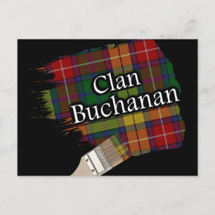 Carte Postale Clan Buchanan Scottish Tartan Paint Brush