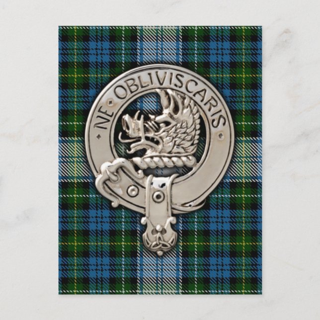 Carte Postale Clan Campbell Crest & Dress Tartan (Devant)