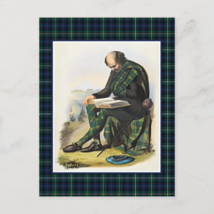 Carte Postale Clan Campbell Vintage Illustration Tartan Frame