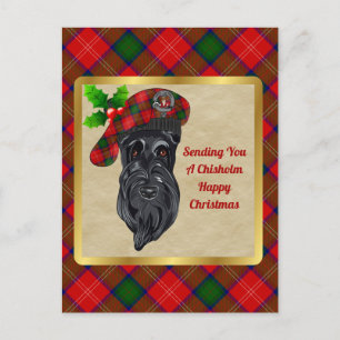 Carte Postale Clan Chisholm Badge & Noël Tartan