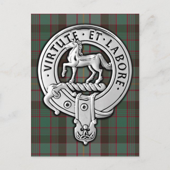 Carte Postale Clan Cochrane Crest & Hunting Tartan (Devant)