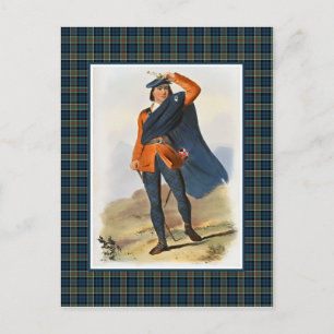 Carte Postale Clan Colquhoun Illustration Vintage Tartan Frame
