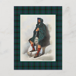 Carte Postale Clan Davidson Illustration Vintage Tartan Frame
