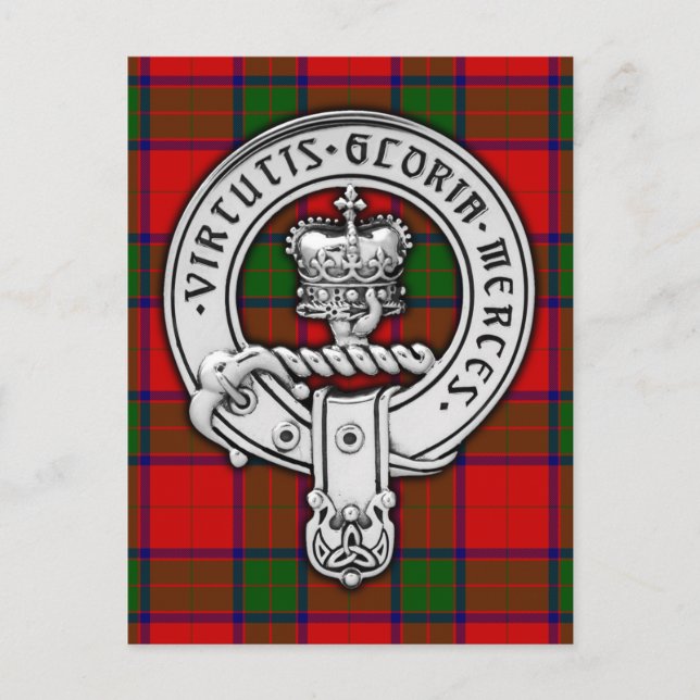 Carte Postale Clan Donnachaidh (Robertson) Crest & Tartan (Devant)